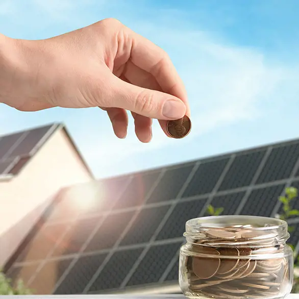 Solceller på tak och pengar