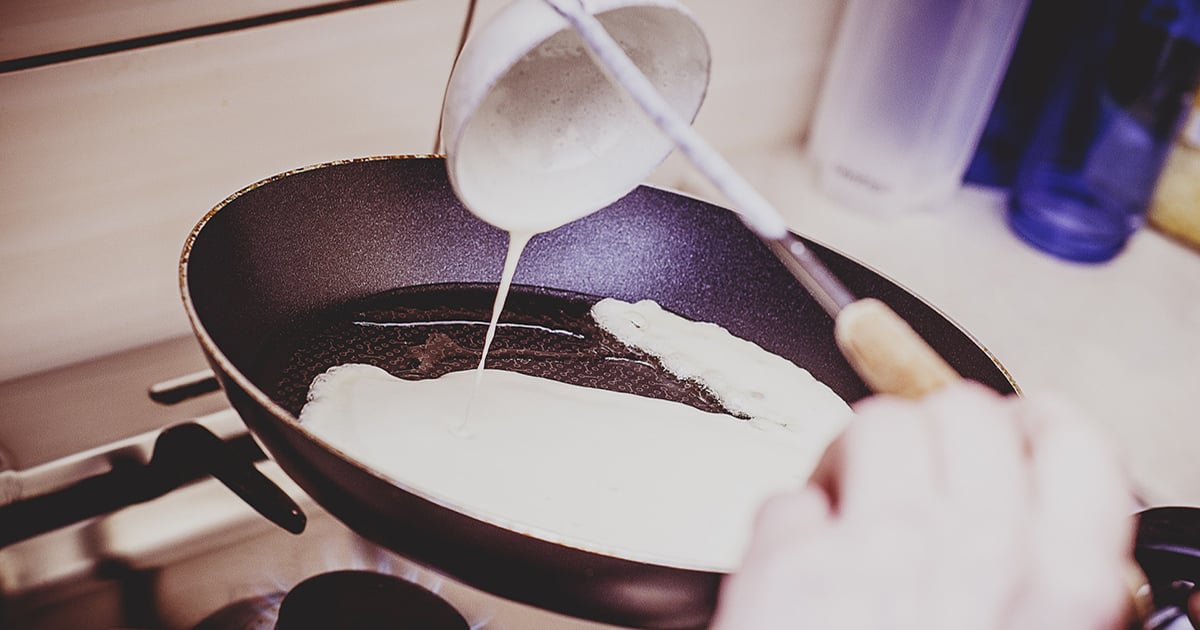 Stekpanna med pannkakssmet