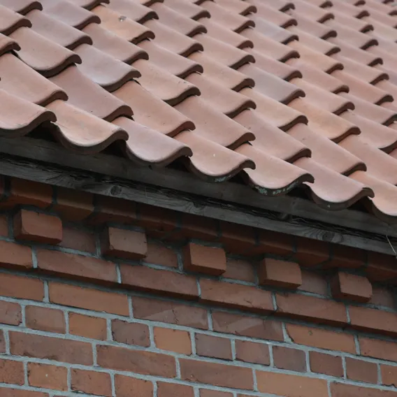 Tegelhus med tegelpannor