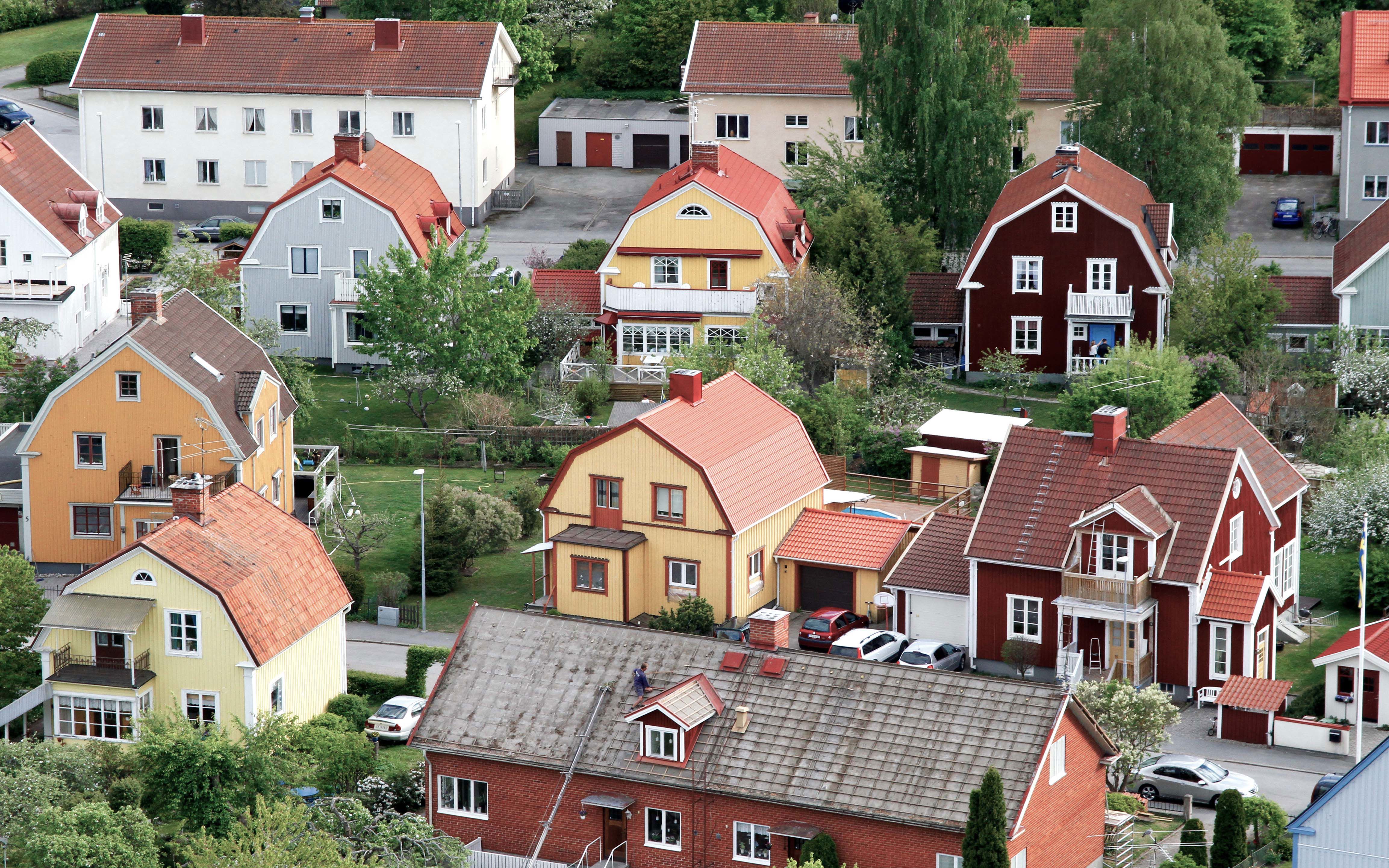 Flygbild villaområde