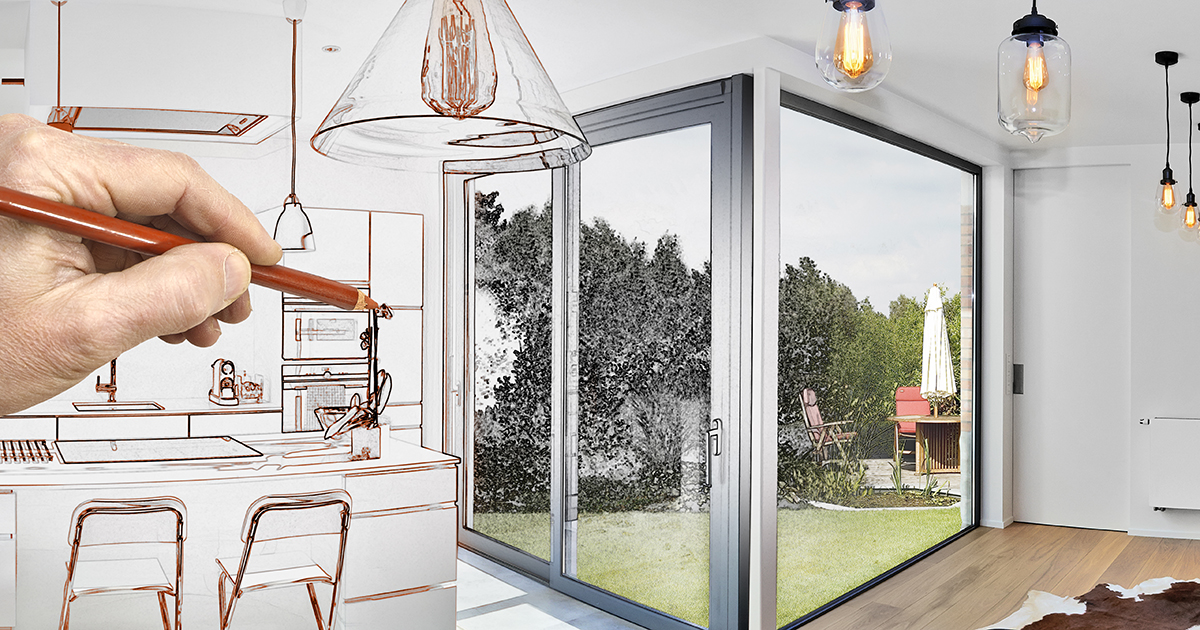 Bild på skiss av hem till verklighet