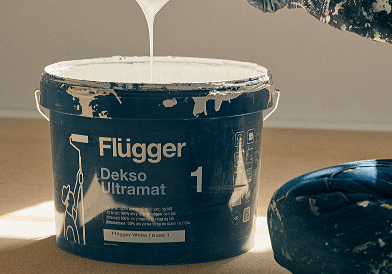 Målarburk Flügger färg Dekso Ultramatt