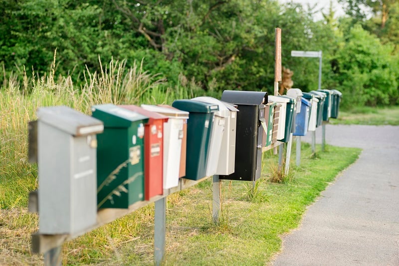 Brevlådor på rad